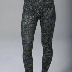 Kiragrace Grace Ultra High Waist Leggings Green Olive Paisley XS Yoga $128